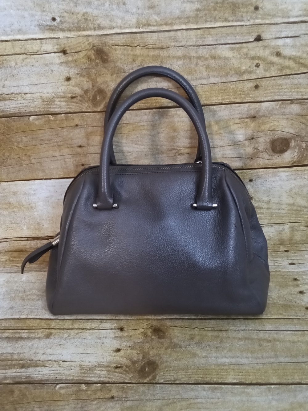 Banana Republic Dark Gray Pebbled Leather Satchel